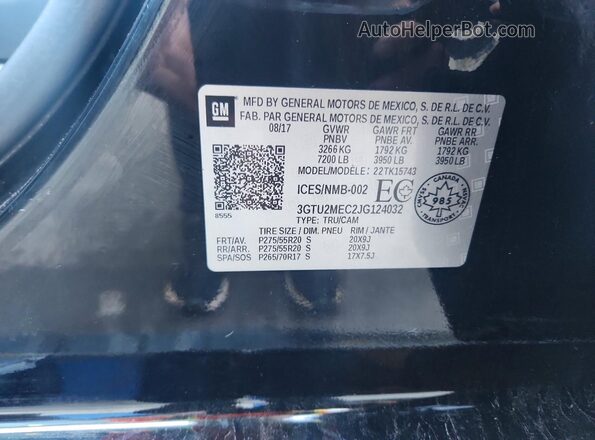 3GTU2MEC2JG124032 2018 GMC SIERRA Black 