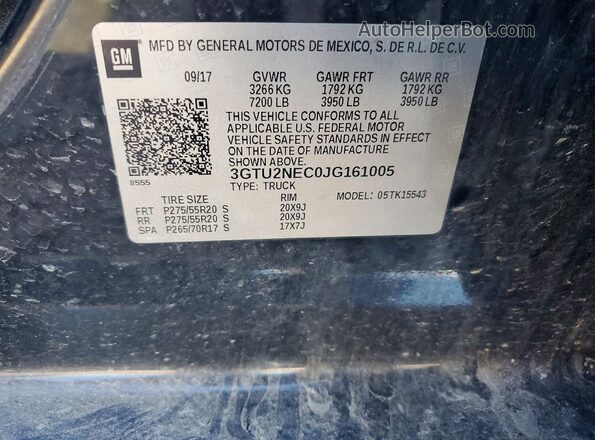 3GTU2NEC0JG161005 2018 GMC SIERRA Black Շարժիչի բաժամունքի տեսք
