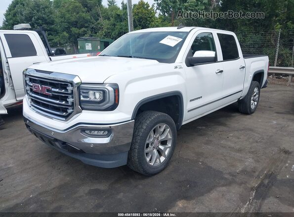 3GTU2NEC2JG344504 2018 GMC SIERRA White წინა მარცხენა ხედი სამი მეოთხედიდან