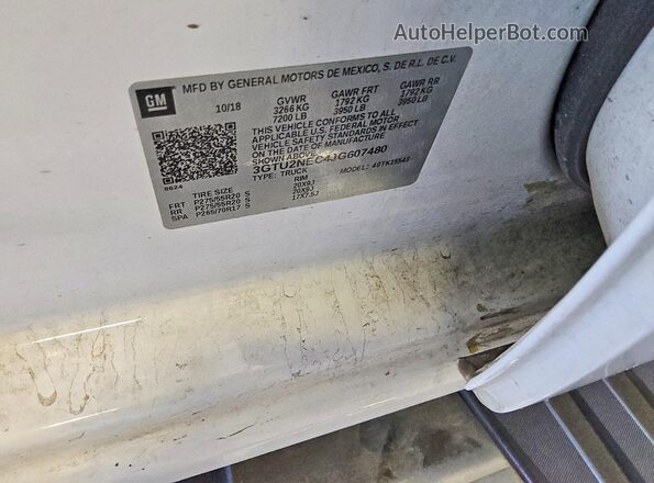 3GTU2NEC4JG607480 2018 GMC SIERRA White Engine compartment view
