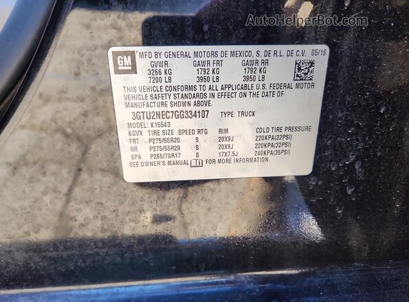 3GTU2NEC7GG334107 2016 GMC SIERRA Black Շարժիչի բաժամունքի տեսք