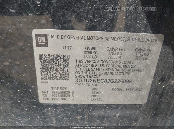 3GTU2NEC8JG226098 2018 GMC SIERRA Black ძრავის განყოფილების ხედი