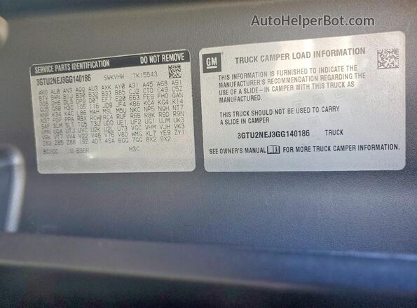 3GTU2NEJ3GG140186 2016 GMC SIERRA Silver Vista del compartimento del motor