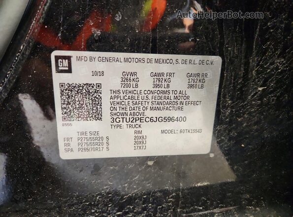 3GTU2PEC6JG596400 2018 GMC SIERRA Black 