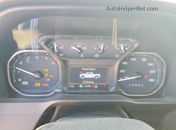 3GTU9DEL1NG200051 2022 GMC SIERRA Silver Instrument cluster view