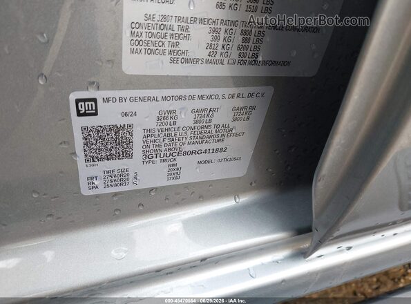 3GTUUCE80RG411882 2024 GMC SIERRA Gray Շարժիչի բաժամունքի տեսք