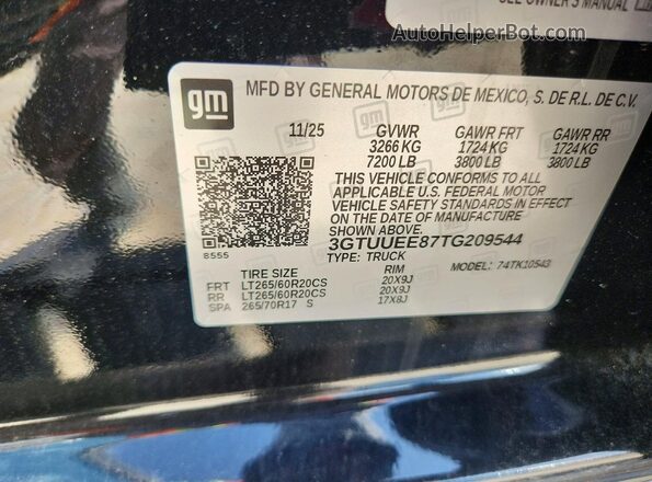 3GTUUEE87TG209544 2026 GMC SIERRA Black Vista del compartimento del motor