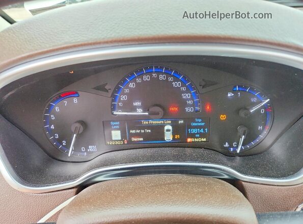 3GYFNDE37GS528220 2016 CADILLAC SRX Tan ხელსაწყოთა პანელის ხედი
