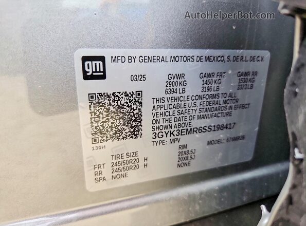 3GYK3EMR6SS198417 2025 CADILLAC OPTIQ Silver 