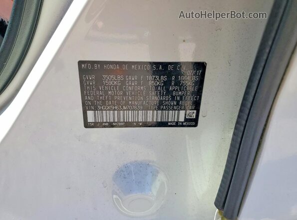 3HGGK5H63JM707639 2018 HONDA FIT White Շարժիչի բաժամունքի տեսք
