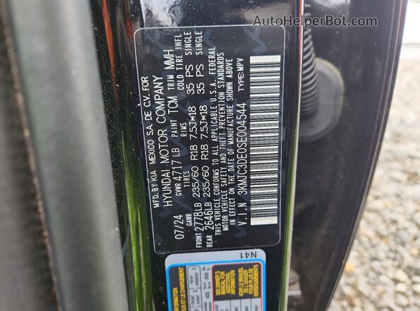 3KMJC3DE0SE004544 2025 HYUNDAI TUCSON Black Widok naklejki z numerem VIN