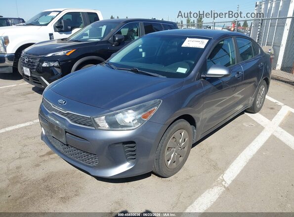 3KPA24AB9KE159504 2019 KIA RIO Blue Առջևի ձախ երեք քառորդ տեսարան