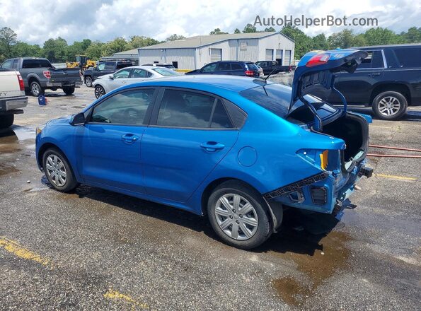 3KPA24AD3NE431616 2022 KIA RIO Blue Trasero izquierdo