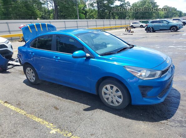3KPA24AD3NE431616 2022 KIA RIO Blue Delantero derecho