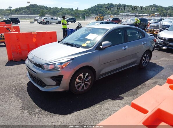 3KPA24AD4ME406691 2021 KIA RIO Gray Առջևի ձախ երեք քառորդ տեսարան