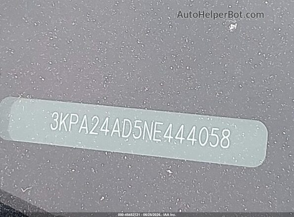 3KPA24AD5NE444058 2022 KIA RIO Silver Вид щитка приладів