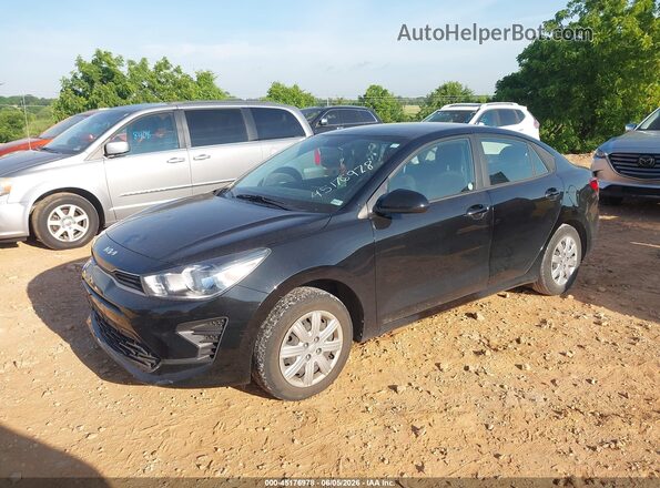 3KPA24AD5NE458719 2022 KIA RIO Black Առջևի ձախ երեք քառորդ տեսարան