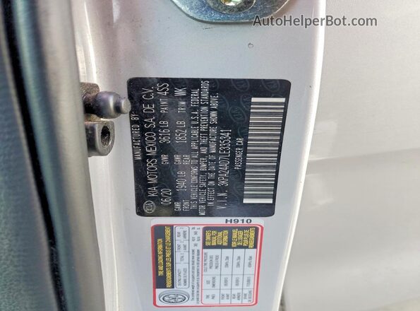 3KPA24AD7LE335341 2020 KIA RIO Silver 