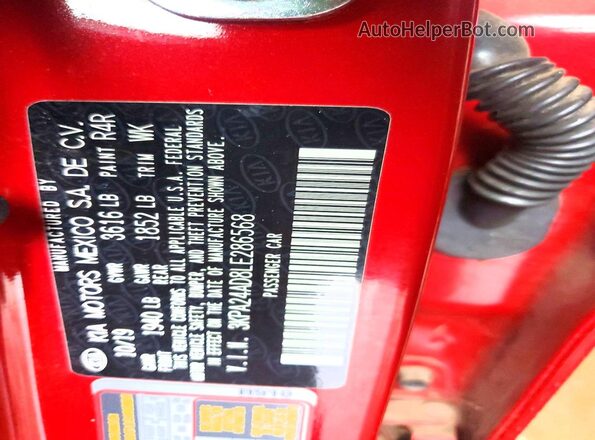 3KPA24AD8LE286568 2020 KIA RIO Red Engine compartment view