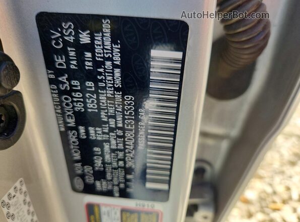 3KPA24AD8LE315339 2020 KIA RIO Silver Engine compartment view