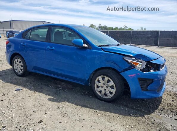 3KPA24AD8NE438495 2022 KIA RIO Blue Передня права чверть
