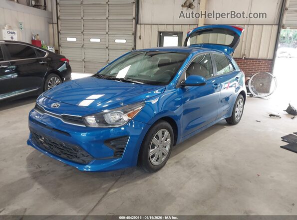 3KPA25AD0ME366258 2021 KIA RIO 5-DOOR Blue Передня ліва чверть