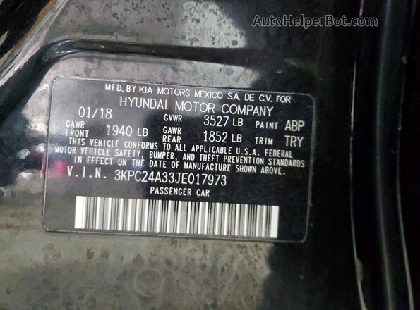 3KPC24A33JE017973 2018 HYUNDAI ACCENT Black Vista de la etiqueta del VIN