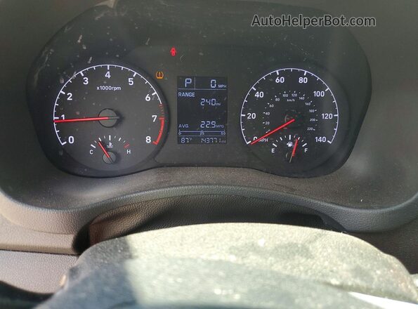 3KPC24A37KE077109 2019 HYUNDAI ACCENT Red Instrument cluster view