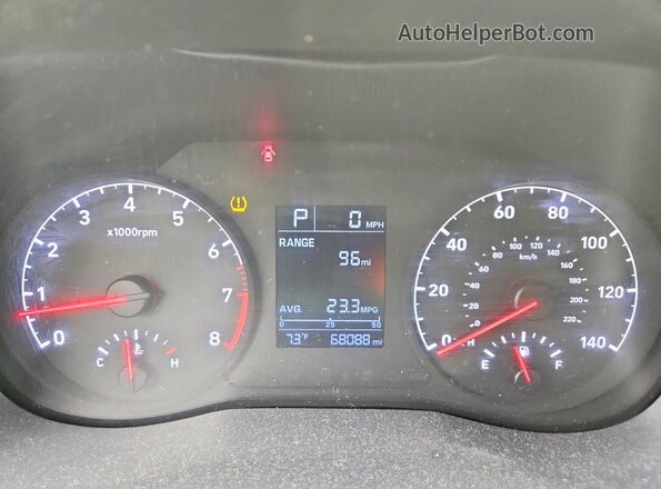 3KPC24A38KE046905 2019 HYUNDAI ACCENT Black Вид щитка приладів