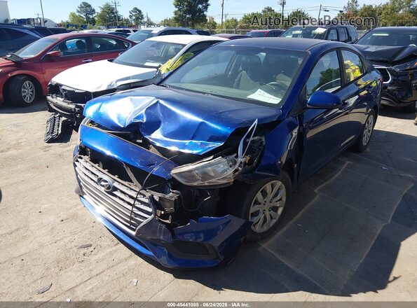 3KPC24A39JE017492 2018 HYUNDAI ACCENT Blue წინა მარცხენა ხედი სამი მეოთხედიდან