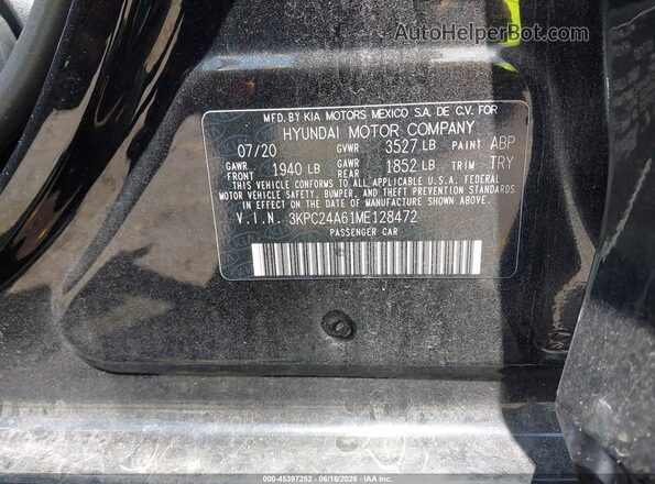 3KPC24A61ME128472 2021 HYUNDAI ACCENT Black Vista del compartimento del motor