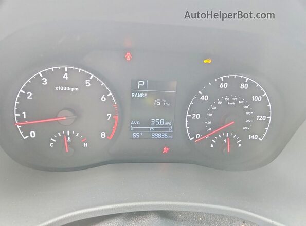 3KPC24A62LE112571 2020 HYUNDAI ACCENT Black Widok zestawu wskaźników