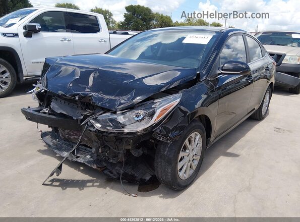 3KPC24A65NE179751 2022 HYUNDAI ACCENT Black წინა მარცხენა ხედი სამი მეოთხედიდან