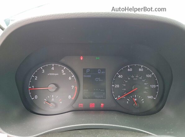 3KPC24A66ME132159 2021 HYUNDAI ACCENT Blue Widok zestawu wskaźników