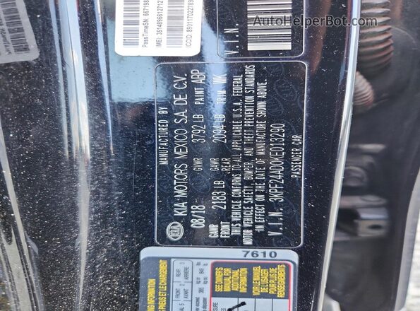 3KPF24AD0KE013290 2019 KIA FORTE Black Engine compartment view