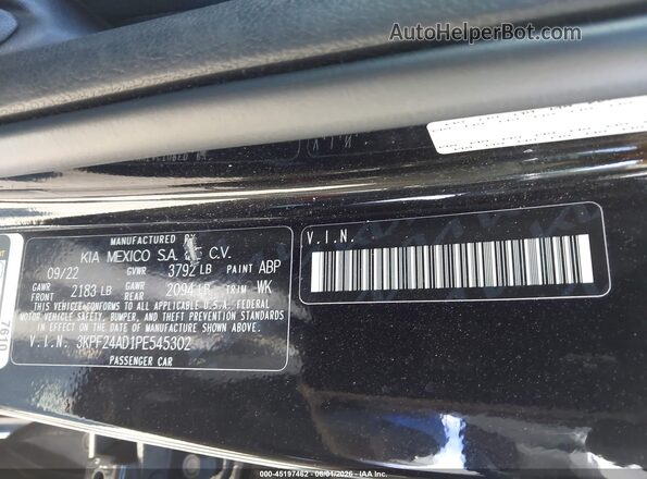 3KPF24AD1PE545302 2023 KIA FORTE Черный Вид подкапотного пространства