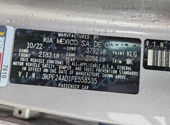 3KPF24AD1PE558535 2023 KIA FORTE Серебряный 