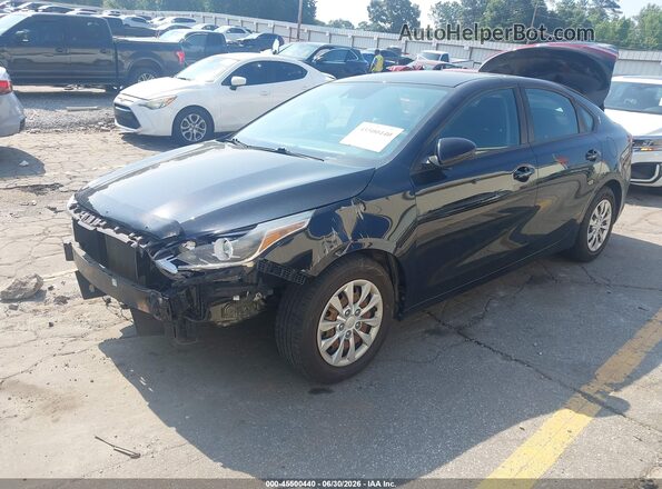 3KPF24AD2KE124083 2019 KIA FORTE Black Առջևի ձախ երեք քառորդ տեսարան