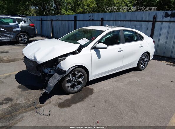 3KPF24AD3KE115408 2019 KIA FORTE White Առջևի ձախ երեք քառորդ տեսարան