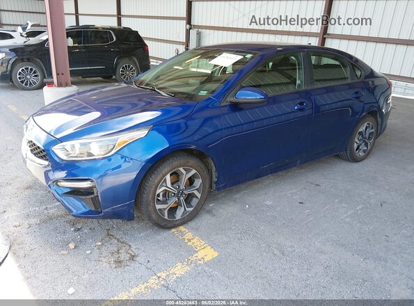 3KPF24AD3ME264890 2021 KIA FORTE Blue Առջևի ձախ երեք քառորդ տեսարան