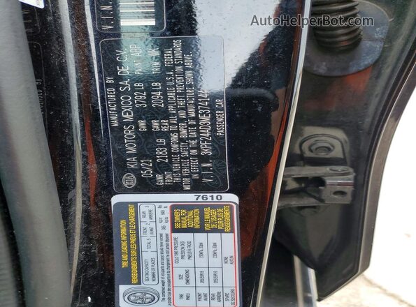 3KPF24AD3ME374144 2021 KIA FORTE Black Vista del compartimento del motor