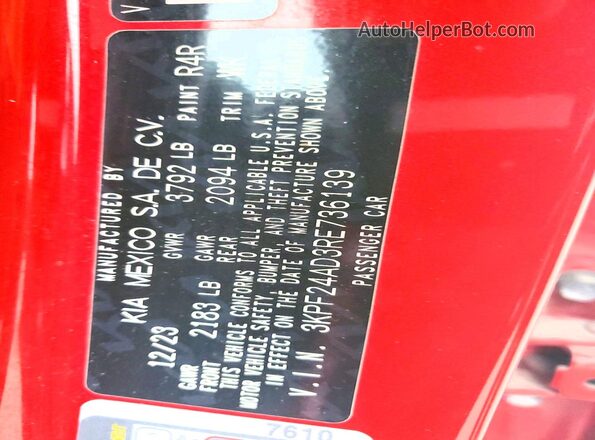3KPF24AD3RE736139 2024 KIA FORTE Red 
