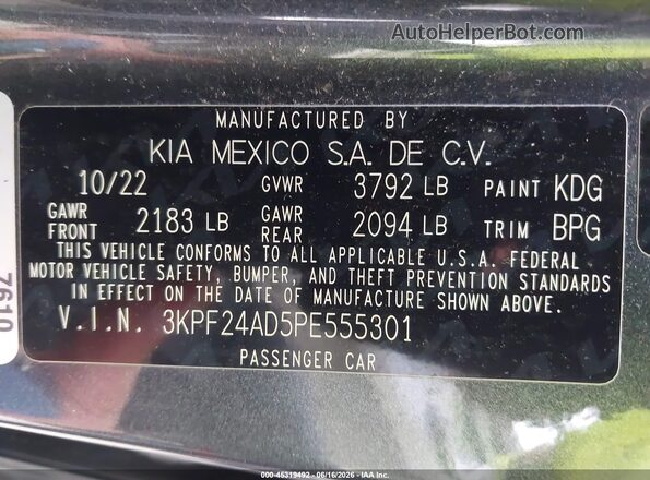 3KPF24AD5PE555301 2023 KIA FORTE Gray Вид підкапотного простору