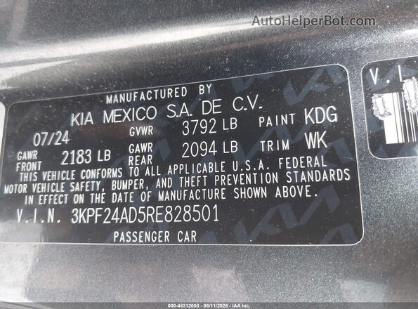 3KPF24AD5RE828501 2024 KIA FORTE Серый Вид подкапотного пространства