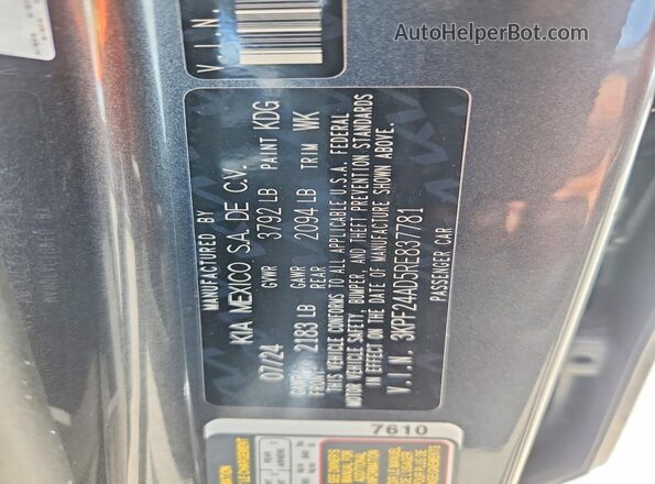 3KPF24AD5RE837781 2024 KIA FORTE Gray 