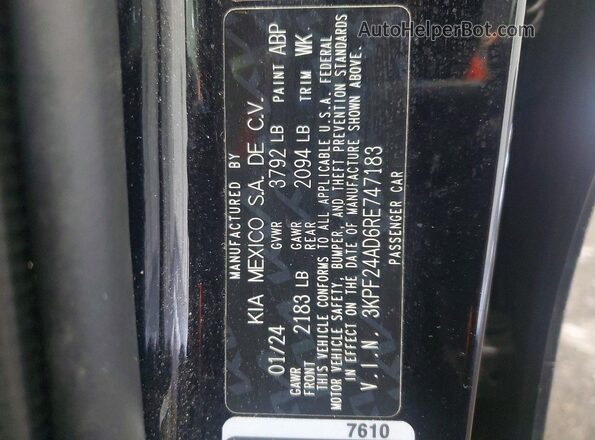 3KPF24AD6RE747183 2024 KIA FORTE Black 