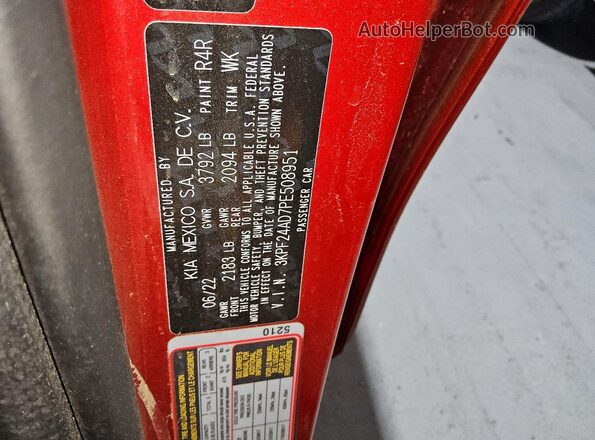 3KPF24AD7PE508951 2023 KIA FORTE Red Вид підкапотного простору
