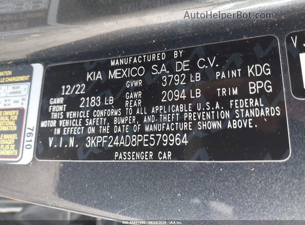 3KPF24AD8PE579964 2023 KIA FORTE Серый Вид подкапотного пространства