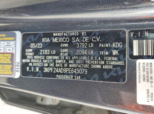 3KPF24AD9PE645079 2023 KIA FORTE Gray 