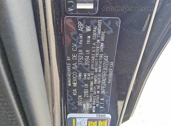 3KPF24AD9RE827044 2024 KIA FORTE Black 